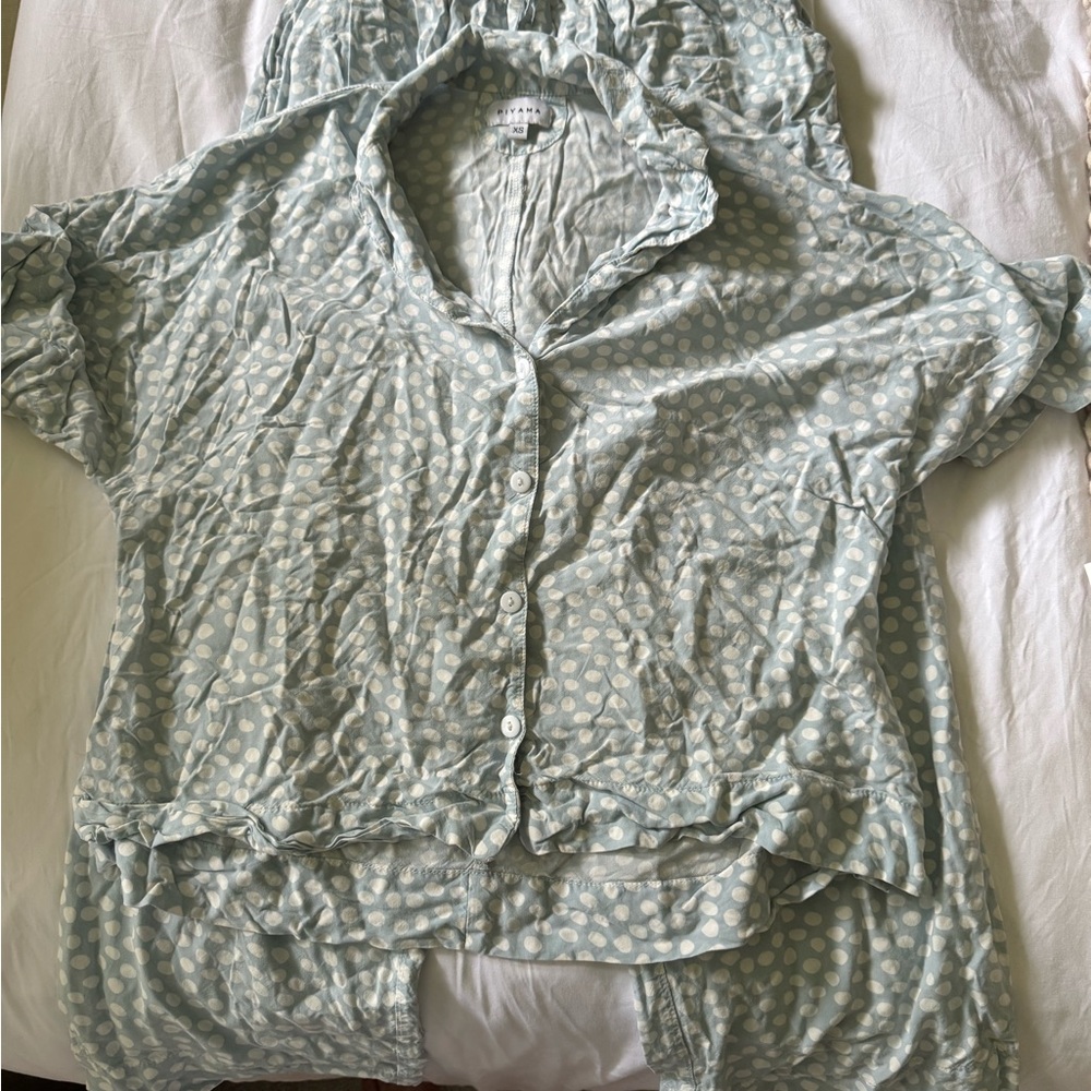 Polka Dot Pajama Set - Blue